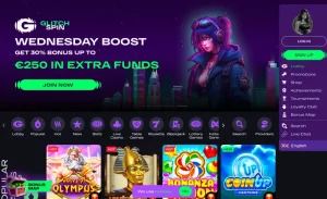 glitchspin casino hp screenshoot