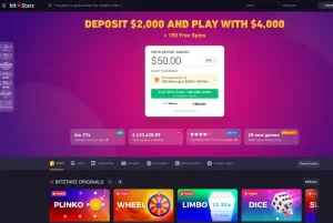 bitstarz casino homepage screenshot