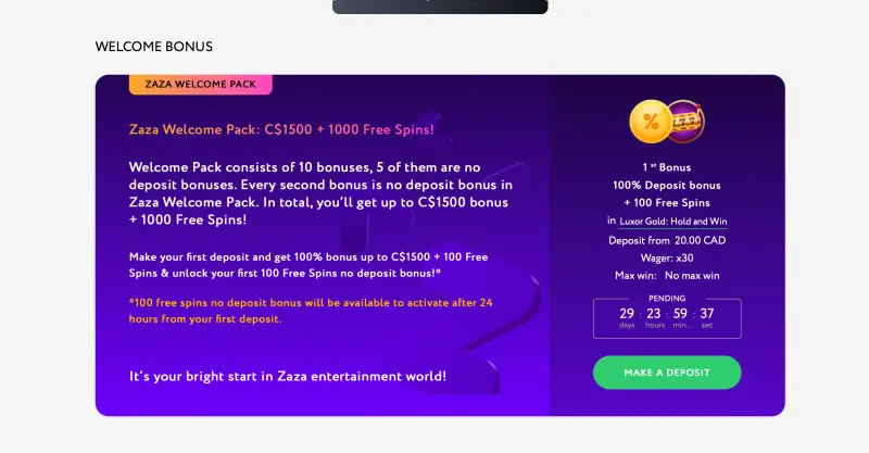 Zaza Casino zaza casino bonuses