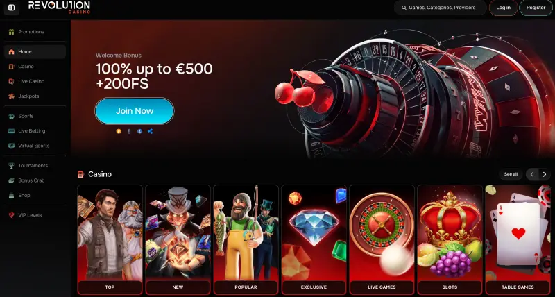 Revolution Casino Homepage- Review Revolution Casino Homepage- Review