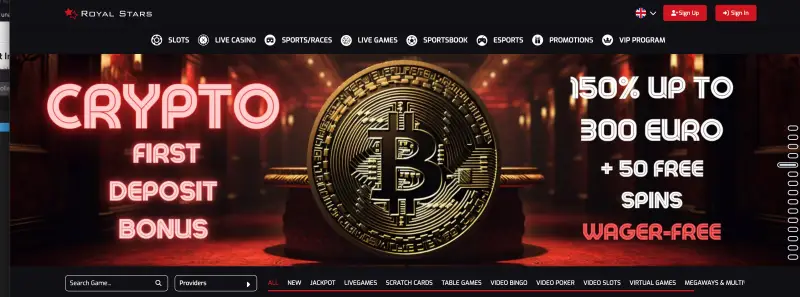 Royal Stars casino review - homepage Royal Stars casino review - homepage