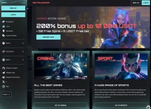 betrunner homepage screenshot