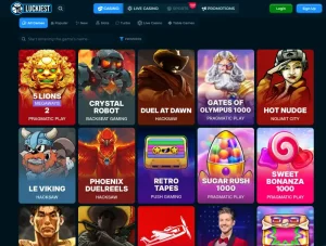 luckiest casino games screenshot