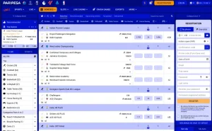 paripesa sports screenshot